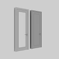 Light Gray Hinged Doors Featuring Glass Panel Vertical Lines and Flat Panel Design
