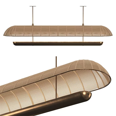 Elegant Modern Pendant Light With Fabric Shade And Metal Frame Design 3d model