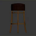Sturdy Modern Bar Stool With Wooden Frame And Burgundy Padded Seat