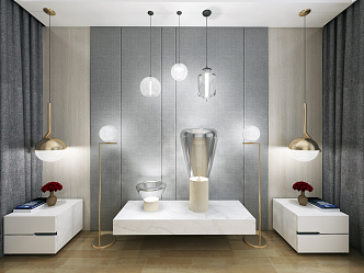 Light Luxury Lamp Combination 3d model