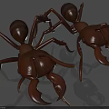 Two Orange Reptiles With Large Pincers And Ant Like Features In 3D Rendering