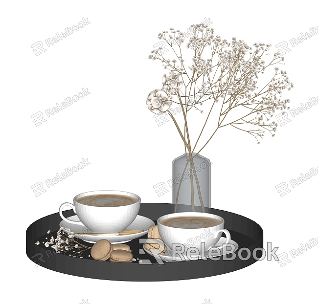 Modern Coffee Cup Tray Coffee Vase model