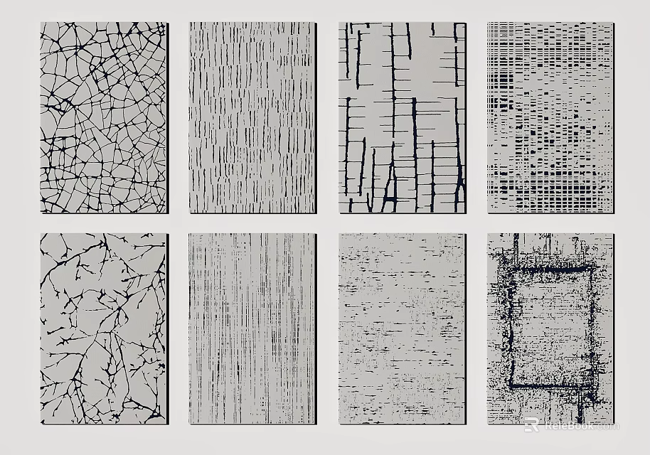 Stylish Square Rugs With Diverse Textures And Modern Patterns For Home Decor 3d model