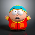 3D Rendered Cartoon Character With Red Jacket Orange Pockets Blue Yellow Hat And Surprised Expression