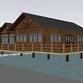 Wooden House Exterior With Dark Roof Multiple Windows And Porch Steps