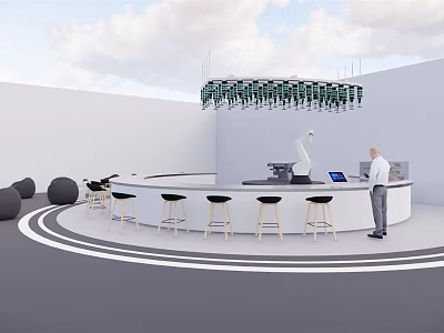 Modern Reception Cafe Robot Coffee 3d model