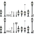 Outdoor Lights Featuring Various Designs Styles And Different Lamp Post Types For Exteriors 3d model