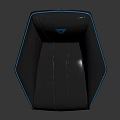 Modern Black Leather Gaming Chair With Blue Accent Lines And Ergonomic Design