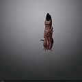 Fantasy Creature Character With Red Pink Body Tentacle Limbs And Black Spiked Top