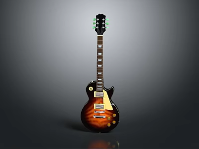 Stylish Electric Guitar Shaped Home Decor Accessory For Living Room 3d model