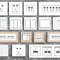 Modern switch socket panel 3d model