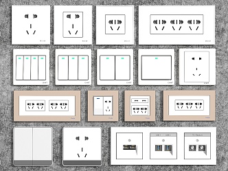 Modern switch socket panel 3d model