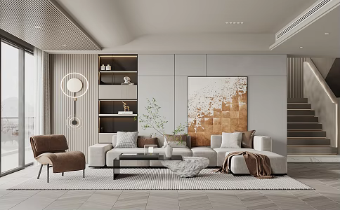 modern living room 3d model