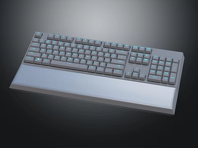 Slim Profile Computer Keyboard With Backlit Keys Ergonomic Design And Aluminum Base 3d model