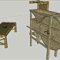 Wooden Agricultural Equipment with Wheel Frame and Planks for Farm Cultivation Use