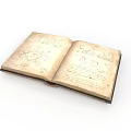 Open Vintage Book With Hand Drawn Illustrations And Written Text