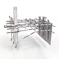 Industrial Metal Equipment Structure Featuring Grid Design And Support Bars