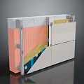 Building Exterior Wall Sectional View With Insulation Layer Metal Frame And Ceramic Panels