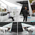 Modern ESAM Exhibition Booth With Product Displays And Visitor Interaction Zones