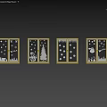 Casement Windows with Festive Winter Snowflake Star Sleigh and Tree Decorations