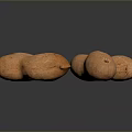 Fresh Raw Brown Peanuts In Natural Shell Arranged On Dark Reflective Background 3d model