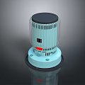 Light Blue Cylindrical Industrial Equipment With Black Top And Cooling Vents