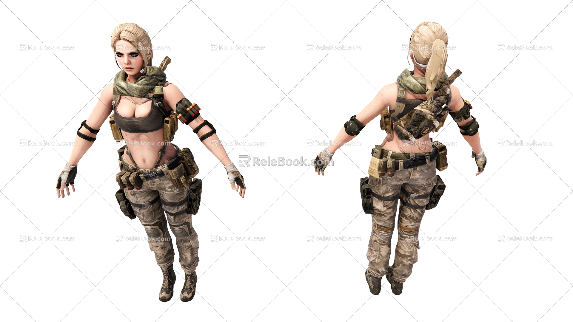 Modern game character assault violence heroine model