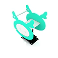 Turquoise Animal Shaped Playground Equipment With Double Seat And Black Base