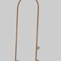 Arched Floor Mirror With Wooden Frame And Stable Stand Base Design
