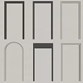 Various Shaped Colored Door Frames Including Arched Rectangular Designs For Home Interior 3d model
