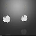 Fluffy White Feather Inspired Modern Chandeliers In Two Sizes With Hanging Design And Inner Lighting
