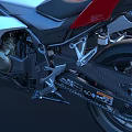 High Performance Sport Motorcycles With White And Red White Blue Livery And Stylish Red Rims