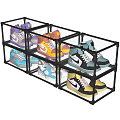 Transparent Stackable Shoe Storage Cabinet With Multiple Layers For Sneakers Organization