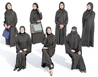 woman girl servant woman student classroom local tyrant middle eastern priest sitting posture person standing posture person 3d model
