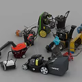 Essential Hardware Tools Including Lawn Mower Blower Generator and Garden Equipment 3d model