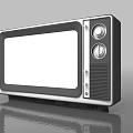 Vintage Television With Retro Design Two Knobs Blank Screen And Reflective Surface 3d model