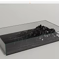 Modern Glass Coffee Table With Black And Silver Mountain Shaped Decorations 3d model