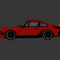 Stunning Red Retro Sports Car With Glossy Exterior Rear Spoiler And Black Wheels