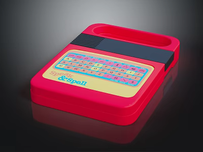Red Spellwell Electronic Spelling Learning Machine with Colorful Keyboard for Kids 3d model