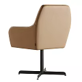 Modern Leather Office Chair With Ergonomic Design And Swivel Black Metal Base