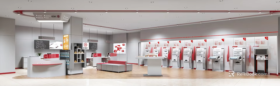 Modern Digital Store Interior With Display Counters And Electronics Products Showcase 3d model 