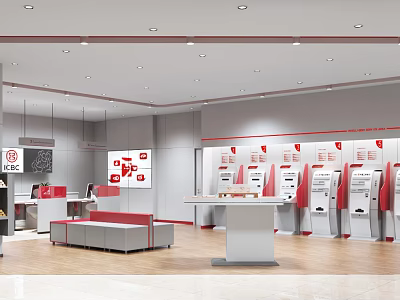 Modern Digital Store Interior With Display Counters And Electronics Products Showcase 3d model