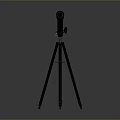 Scenic Natural Landscape View Observed Through Black Telescope On Tripod