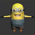 Minion Character With Yellow Body Goggles Blue Overalls And Outstretched Arms