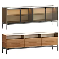 Modern Entryway And Side Cabinet With Glass Door Wooden Drawers And Metal Frame Design