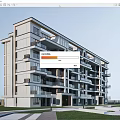 Modern Multistory Apartment Building Exterior Design With Balconies Lawn And Pathway