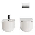 Sleek Modern Toilet With Matching Sink Wall Mounted Control Panel And Multiple Color Options