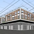 Modern Commercial Street Building With Glass Windows Wooden Facade And Multi Story Structure