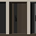 Display of Modern Security Doors With Various Designs Metal And Wood Grain Finishes