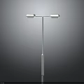 Modern White Floor Lamp with Dual Adjustable Lamps and Slim Metal Stand Design